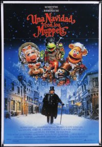 5p0713 MUPPET CHRISTMAS CAROL linen int'l Spanish language 1sh 1992 Jim Henson, Frank Oz, Drew art!