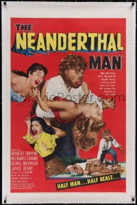 5p0576 NEANDERTHAL MAN linen 1sh 1953 great wacky monster, nothing could keep him from his woman!