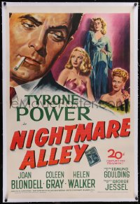 5p0580 NIGHTMARE ALLEY linen 1sh 1947 Tyrone Power is a carnival barker whose life goes very wrong!