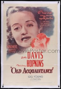 5p0582 OLD ACQUAINTANCE linen 1sh 1943 Bette Davis knows what every woman expects from love!