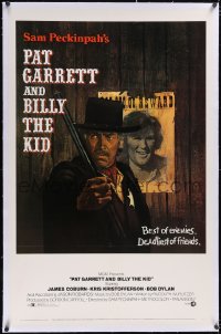 5p0589 PAT GARRETT & BILLY THE KID linen 1sh 1973 James Coburn, Kris Kristofferson, Ron Lesser art!