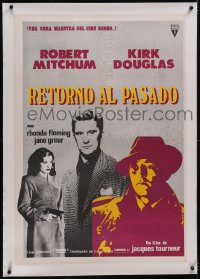 5p0798 OUT OF THE PAST linen Spanish R1970s Robert Mitchum, Kirk Douglas, Greer, different & rare!