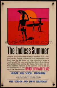 5p0328 ENDLESS SUMMER 11x17 special poster 1965 Bruce Brown, Van Hamersveld art, includes play dates!