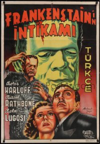 5p0286 SON OF FRANKENSTEIN Turkish 1939 wonderful different art of Boris Karloff as the monster!