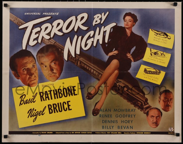 eMoviePoster 5p0322 TERROR BY NIGHT 1 2sh 1946 Basil Rathbone