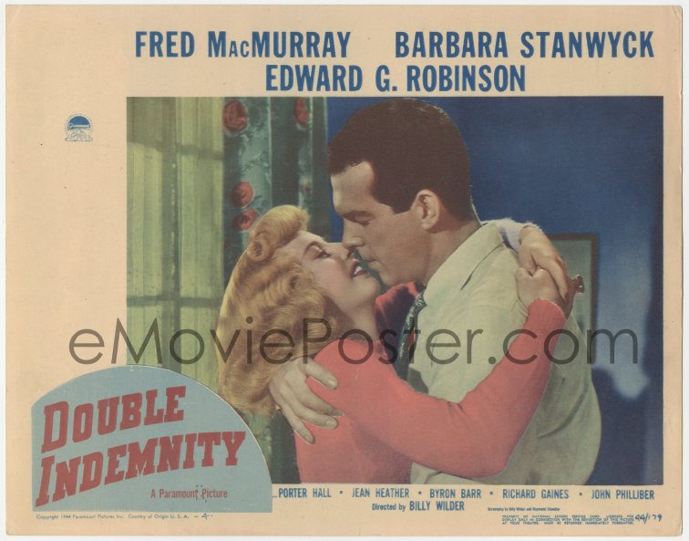 5p0195 Double Indemnity Lc 4 1944 Billy Wilder Cu Fred Macmurray About To 