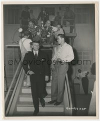 5r1819 RACE STREET candid 8.25x10 still 1948 camera crew filming George Raft on stairs by Sigurdson!