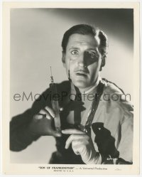 5r1829 SON OF FRANKENSTEIN 8x10.25 still 1939 best portrait of Basil Rathbone w/ hypodermic needle!