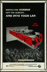 5r0284 ANDY WARHOL'S FRANKENSTEIN 1sh R1980s cool 3D art of near-naked girl coming off screen!