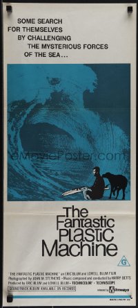 5r0173 FANTASTIC PLASTIC MACHINE Aust daybill 1974 surfing, challenge the mysterious forces of the sea!