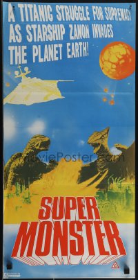 5r0175 GAMERA SUPER MONSTER Aust daybill 1980 Japanese sci-fi, cool image of Gamera battling!