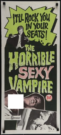 5r0178 HORRIBLE SEXY VAMPIRE Aust daybill 1971 Madrid's El Vampiro de la Autopista, ultra rare!