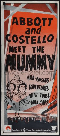 5r0183 PARAMOUNT/CIC/UNIVERSAL Aust daybill 1970s Abbott and Costello Meet the Mummy, art of them!