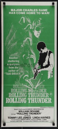 5r0185 ROLLING THUNDER Aust daybill 1978 Paul Schrader, crazed veteran with hook, ultra rare!