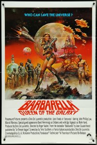 5r0306 BARBARELLA 1sh R1977 Vadim, best art of Queen of the Galaxy Jane Fonda by Boris Vallejo!