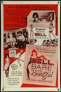 5r0321 BELL, BARE & BEAUTIFUL 1sh 1963 Herschell Gordon Lewis' cult comedy, sexy Virginia Bell!