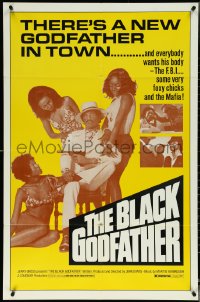 5r0336 BLACK GODFATHER 1sh 1974 the FBI, foxy chicks and the Mafia want his body!