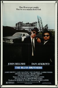 5r0348 BLUES BROTHERS 1sh 1980 John Belushi & Dan Aykroyd are on a mission from God!