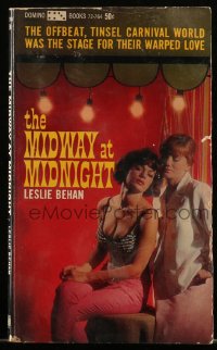 5r1715 MIDWAY AT MIDNIGHT paperback book 1964 carnival world was the stage for their warped love!