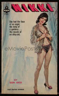 5r1716 NIKKI paperback book 1963 the face of an angel, body of a goddess & morals of an alley-cat!