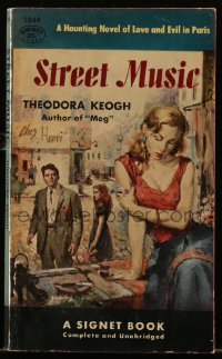 5r1723 STREET MUSIC paperback book 1953 Stanley Zuckerberg cover art, love and evil in Paris!