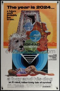 5r0353 BOY & HIS DOG 1sh 1975 cool Robert Tanenbaum sci-fi artwork with sexy half-dressed woman!