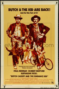 5r0367 BUTCH CASSIDY & THE SUNDANCE KID 1sh R1973 Paul Newman, Robert Redford, Ross!