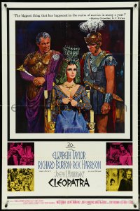 5r0396 CLEOPATRA 1sh 1963 Elizabeth Taylor, Burton, Harrison, Howard Terpning art!