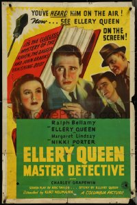 5r0450 ELLERY QUEEN MASTER DETECTIVE 1sh 1940 Ralph Bellamy & Lindsa as Nikki Porter!