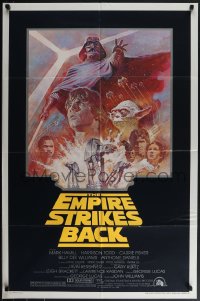 5r0454 EMPIRE STRIKES BACK studio style 1sh R1981 George Lucas sci-fi classic, cool artwork by Tom Jung!