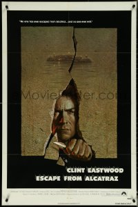 5r0458 ESCAPE FROM ALCATRAZ 1sh 1979 Eastwood busting out by Lettick, Don Siegel prison classic!