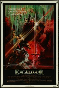 5r0464 EXCALIBUR 1sh 1981 John Boorman, cool medieval fantasy sword artwork by Bob Peak!