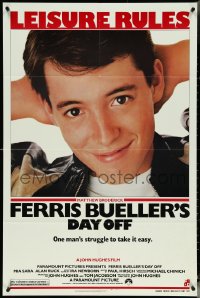 5r0480 FERRIS BUELLER'S DAY OFF 1sh 1986 c/u of Matthew Broderick in John Hughes teen classic!