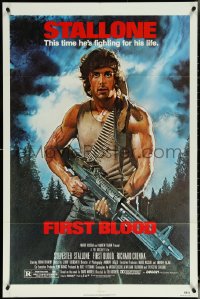 5r0483 FIRST BLOOD NSS style 1sh 1982 artwork of Sylvester Stallone as John Rambo by Drew Struzan!