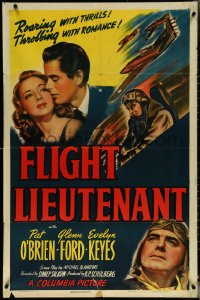 5r0488 FLIGHT LIEUTENANT 1sh 1942 WWII pilots Pat O'Brien & Glenn Ford, Evelyn Keyes, ultra rare!