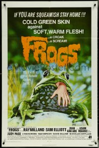 5r0505 FROGS 1sh 1972 great horror art of man-eating amphibian, if you are squeamish stay home!