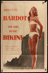 5r0522 GIRL IN THE BIKINI 1sh 1958 sexy full-length Brigitte Bardot in skimpy 2-piece swimsuit!