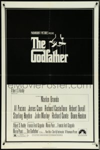 5r0527 GODFATHER 1sh 1972 Brando, Pacino, Francis Ford Coppola crime classic, S. Neil Fujita art!