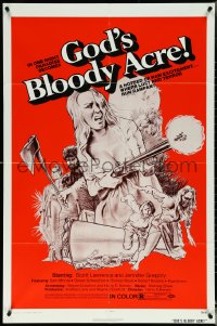 5r0525 GOD'S BLOODY ACRE 1sh 1975 Bragg, hotbed of raw excitement where lust & terror run rampant!