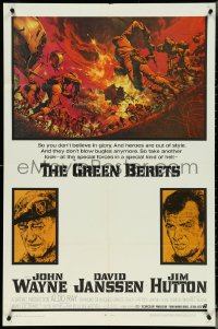 5r0545 GREEN BERETS 1sh 1968 John Wayne, David Janssen, Jim Hutton, Vietnam War art by McCarthy!