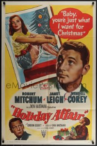 5r0567 HOLIDAY AFFAIR 1sh 1949 sexy Janet Leigh is what Robert Mitchum wants for Christmas!