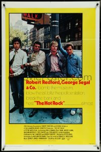 5r0569 HOT ROCK 1sh 1972 Robert Redford, George Segal, cool cast portrait on the street!