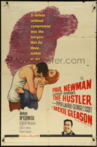 5r0576 HUSTLER 1sh 1961 pool pros Paul Newman & Jackie Gleason, plus sexy Piper Laurie!