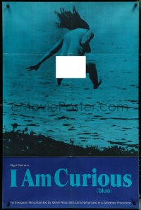 5r0578 I AM CURIOUS BLUE 1sh 1970 Swedish sex classic, great naked skinny dipping image!