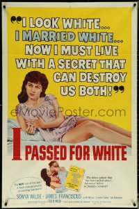 5r0582 I PASSED FOR WHITE 1sh 1960 she looks white & married white, how can she tell her husband?