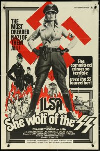 5r0588 ILSA SHE WOLF OF THE SS 23x35 1sh 1974 Dyanne Thorne, Nazi so terrible even the SS feared her