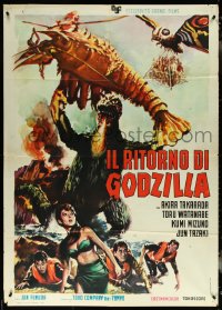 5r0092 GODZILLA VS. THE SEA MONSTER Italian 1p 1969 completely different giant lobster artwork!