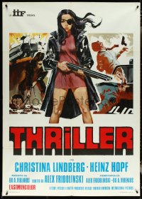 5r0102 THEY CALL HER ONE EYE Italian 1p 1974 cult classic, best art of Christina Lindberg, Thriller!