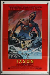 5r0614 JASON & THE ARGONAUTS 1sh R1978 special fx by Ray Harryhausen, Meyer cool art of Talos!