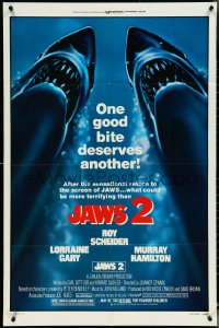 5r0617 JAWS 2 1sh R1980 Roy Scheider, one good bite deserves another, what could be more terrifying!